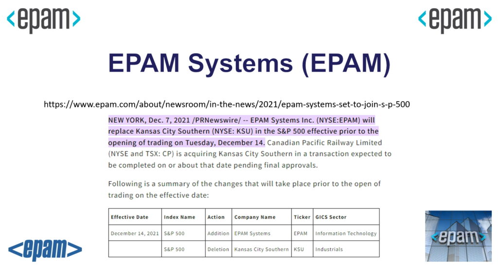 EPAM S&P 500